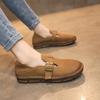 Ladies Shoes On Sale Slip On Women's Flats Autumn Round Toe Solid Buckle Decoration Low-heeled Casual Flat Shoes