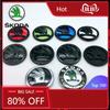 Car Sticker 2025 New 80/90/100mm 3D logo Car Front Bonnet Grill Rear Trunk Emblem Badge Sticker For Skoda Fabia Rapid Superb Oct