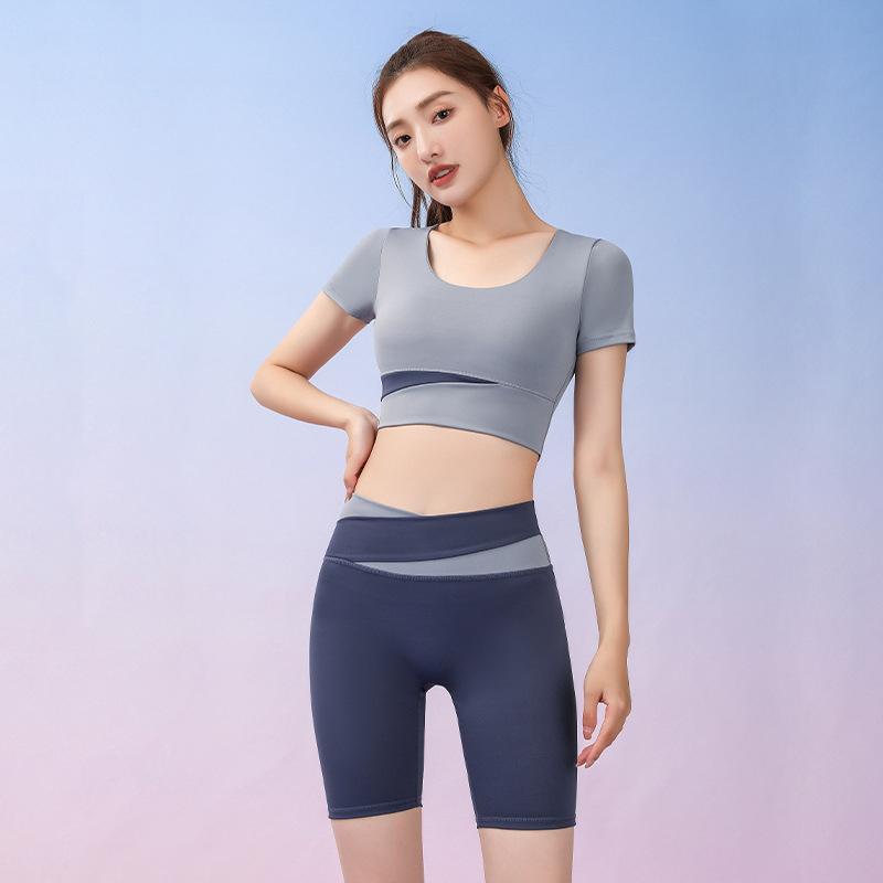 Sports Set Women 2 Piece Set Gym Crop Top Seamless Shorts Yoga Sets Sport Bras Suit Summer Workout Outfit Fitness Gym Clothes