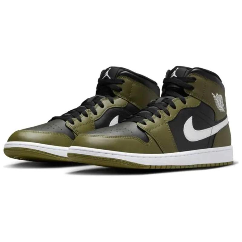 Jordan 1 Mid Черный Белый Оливковый Jordan DQ8426-092