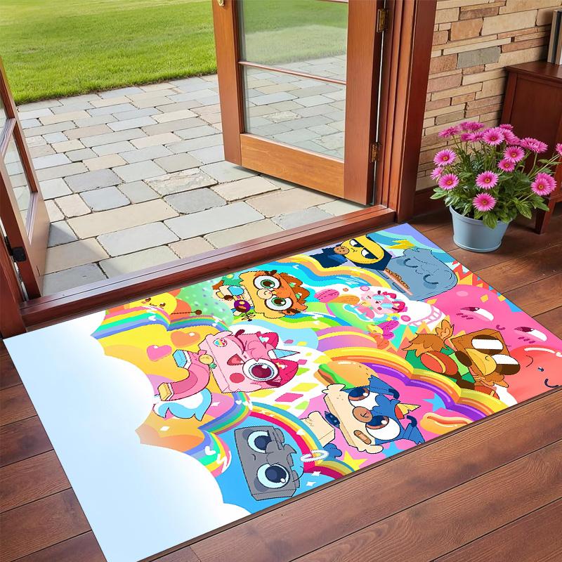 Anti‑Slip Crystal Velvet Floor Rug, Unikitty Design Carpet for Indoor Living Bedroom Home Decoration