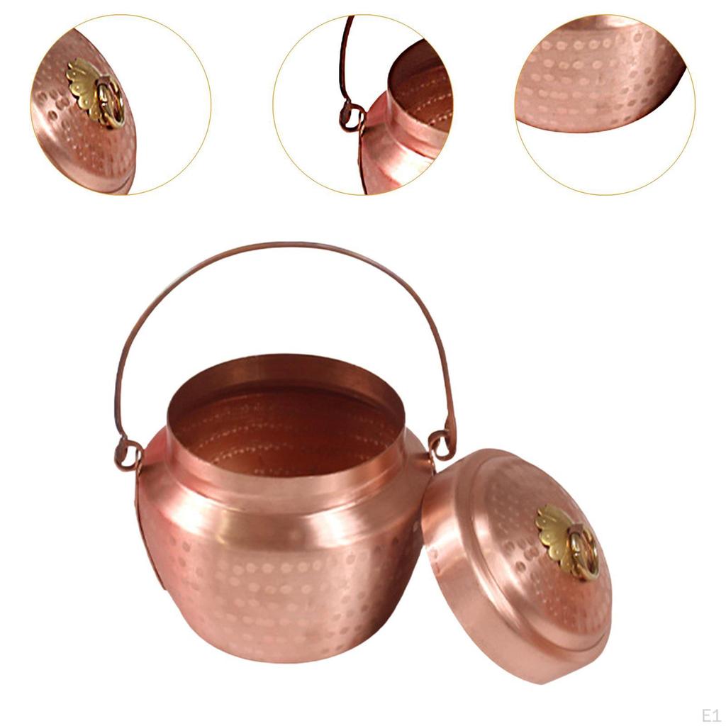 Copper Pot with Lid Single Person Nonstick Cookware Soup Stew Pan for