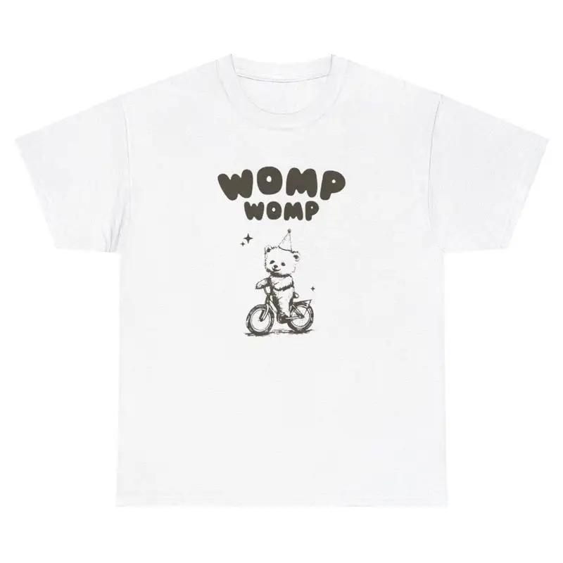 Womp Womp Bear Riding Bike T Shirt Funny Silly Weird Y2k Gen Z Humor Tee