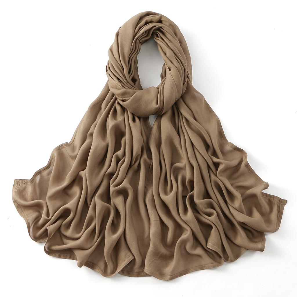 Muslim Modal Hijab Cotton Rayon Scarf for Women Double Stitching Wide Edge Rayon Shawl Islamic Thin Soft Viscose Turban Headband