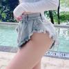 Летние женские джинсовые шорты, повседневные свободные рваные джинсы, шорты, джинсовые шорты, брюки