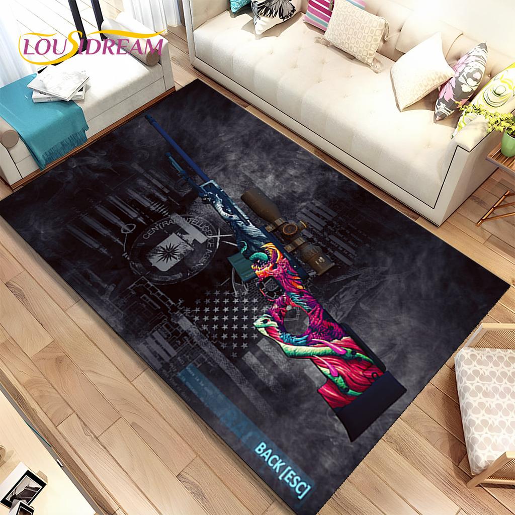 CS, USP, AK, M4, AWP, коврик для винтовки, пистолета, пистолета, ковер для дома, гостиной, спальни, дивана, коврик для двери, декор, нескользящий напольный коврик