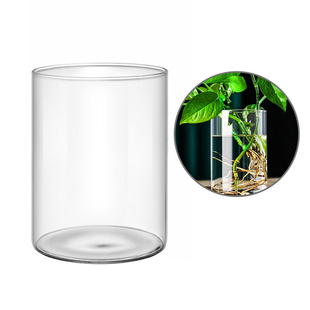 Clear Glass Cylinder Vase Multiple Size Glass Flower Vase Hydroponic Floral Container Candle Holder Table Centerpieces