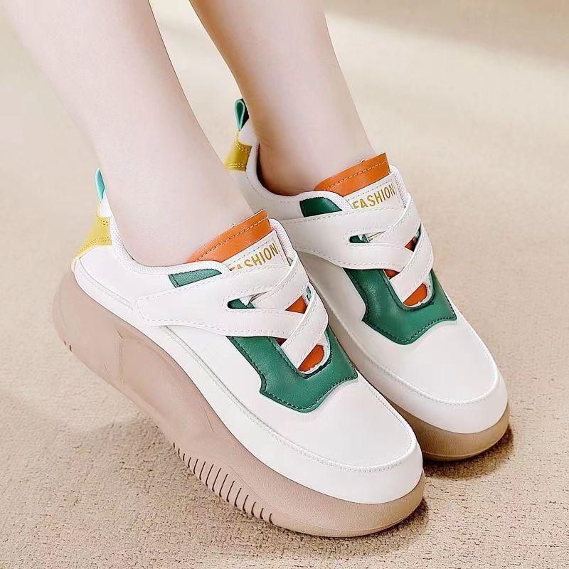 Кроссовки женские летние новые дышащие толстые туфли на липучке женские туфли на платформе белые туфли-лодочки