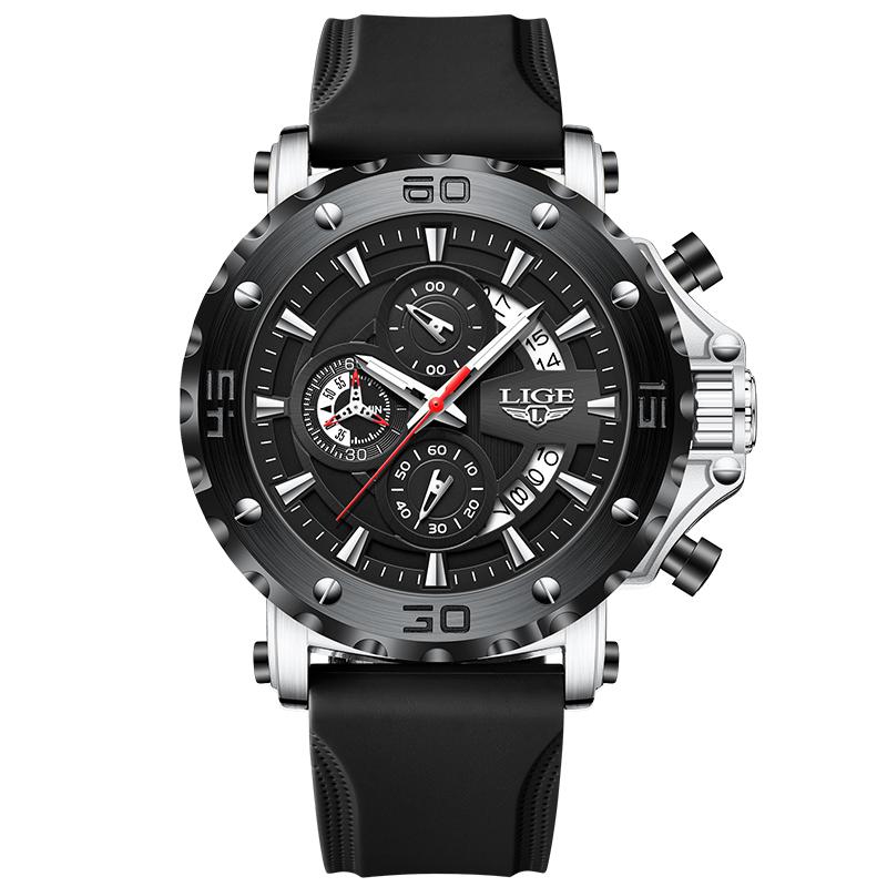 LIGE TOP luxury Men's watches chronograph luminous calendar sports quartz wristwatch fashion business watches for men reloj