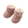 Детские носки для девочек, зимние, толстые, пушистые, розовые, 11 см, S [Baby koi] Нескользящие