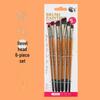 Set of 6 Cross-border Nylon Hair Oil Painting Brushes with Multiple Heads, Pearlescent White Handle, Ideal for Watercolor and Acrylic Art