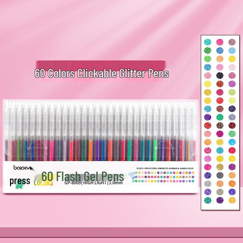 Luminous Glitter Gel Pen - Color-Changing Crystal Sand Effect for Journaling & Drawing.