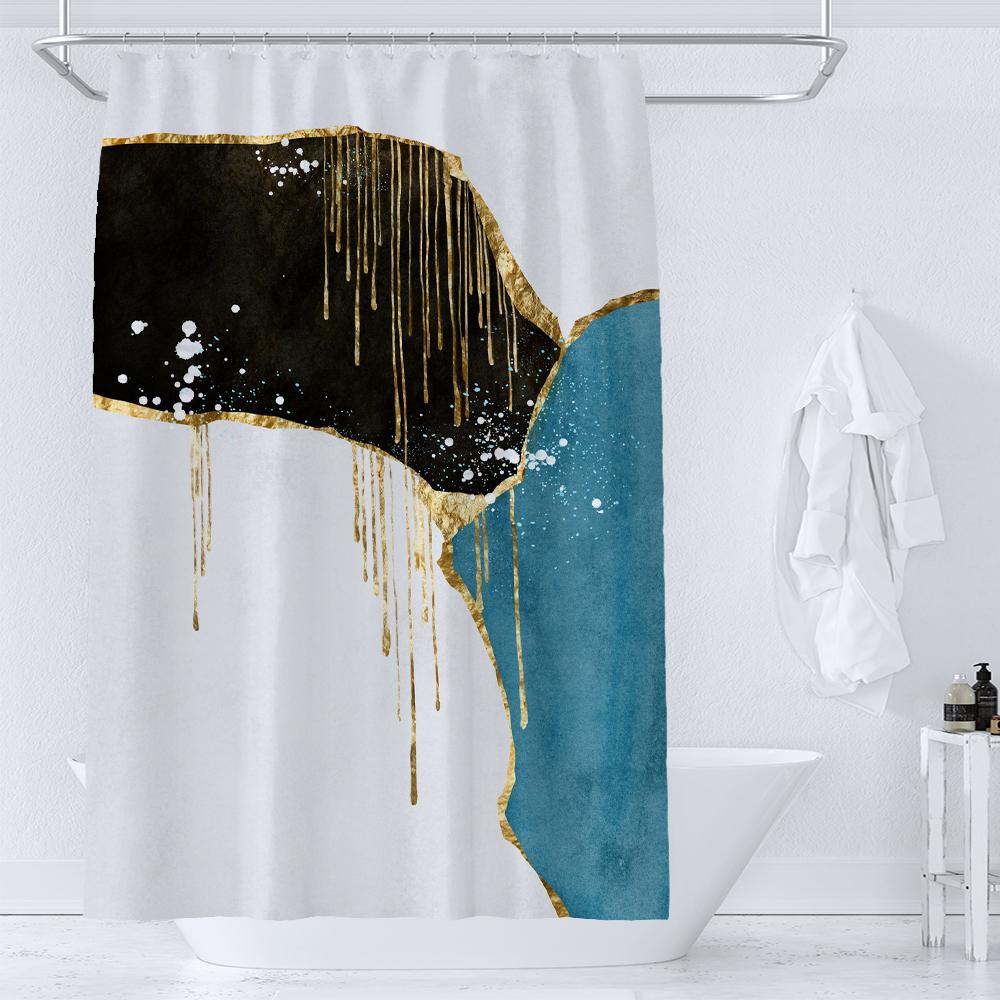 Nordic Abstract Art Shower Curtain Simple Geometry Bath Bathtub Curtain Waterproof Polyester Bathroom Curtain Accessories Decor