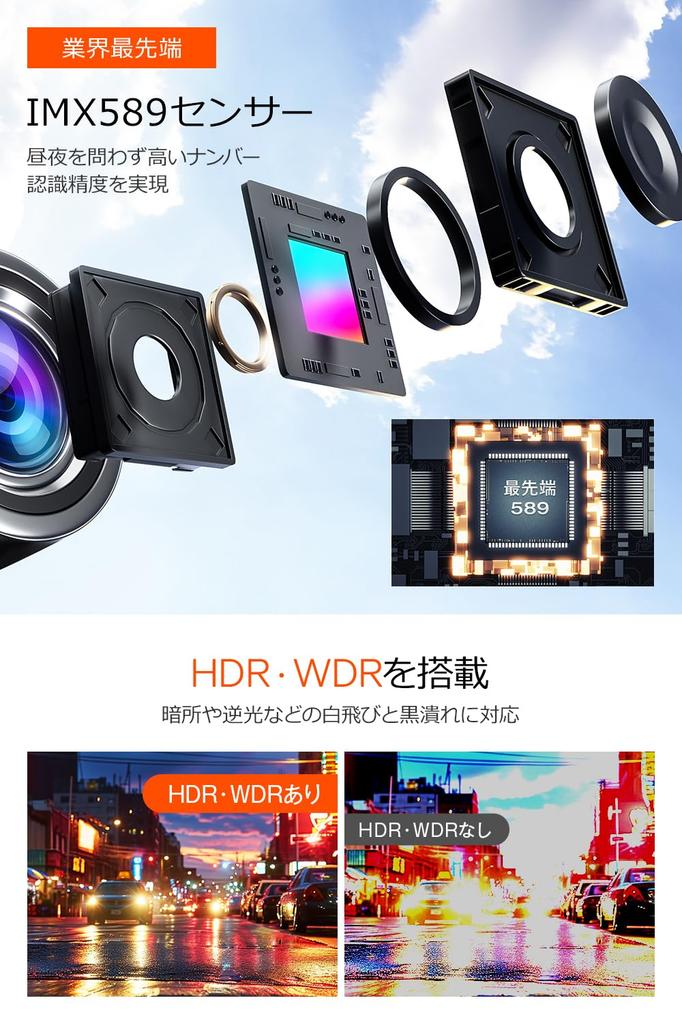 Dash 4K Innovative Large IPS 64GB SD Front and Rear IMX589 Touch Nationwide LED Traffic Light Digital Terrestrial Noise IP67 Waterproof Rear Easy