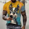 Funny 3D Dog Print Men's T Shirt Casual O-neck Loose Short Sleeve Fashion Trend Men Clothing Summer Breathable Oversized T-shirt