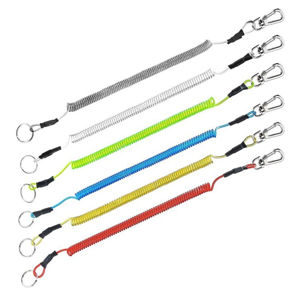 Camping Spring Elastic Rope Portable Fishing Lanyards Security Gear Tool Anti-lost Phone Keychain