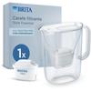Carafe Filtrante BRITA - Style Essential Blanche - Capacité 2,4L Dont 1,4L D'eau Filtrée - 1 Filtre Maxtra Pro Pure Performance