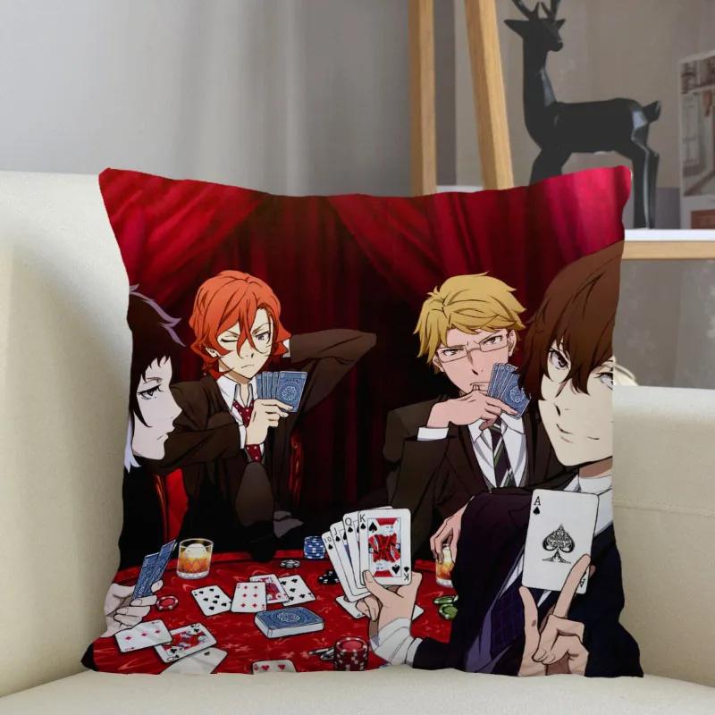 Musife Персонализированная наволочка Bungo Stray Dogs для дома, 45x45 см, на молнии, квадратная, наволочка для декоративной подушки, дропшиппинг 1215