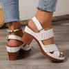 Модные летние новые сандалии на толстом высоком каблуке женские с перекрестными ремешками модные пляжные сандалии на платформе с застежкой-липучкой противоскользящие сандалии для женщин