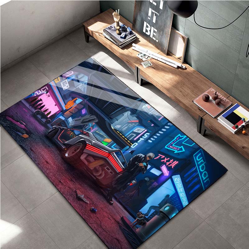 15 размеров Игровой ковер Cyberpunk-2O77, Ковер для гостиной, спальни, дивана, придверный коврик, украшение для дома, детский нескользящий коврик для пола