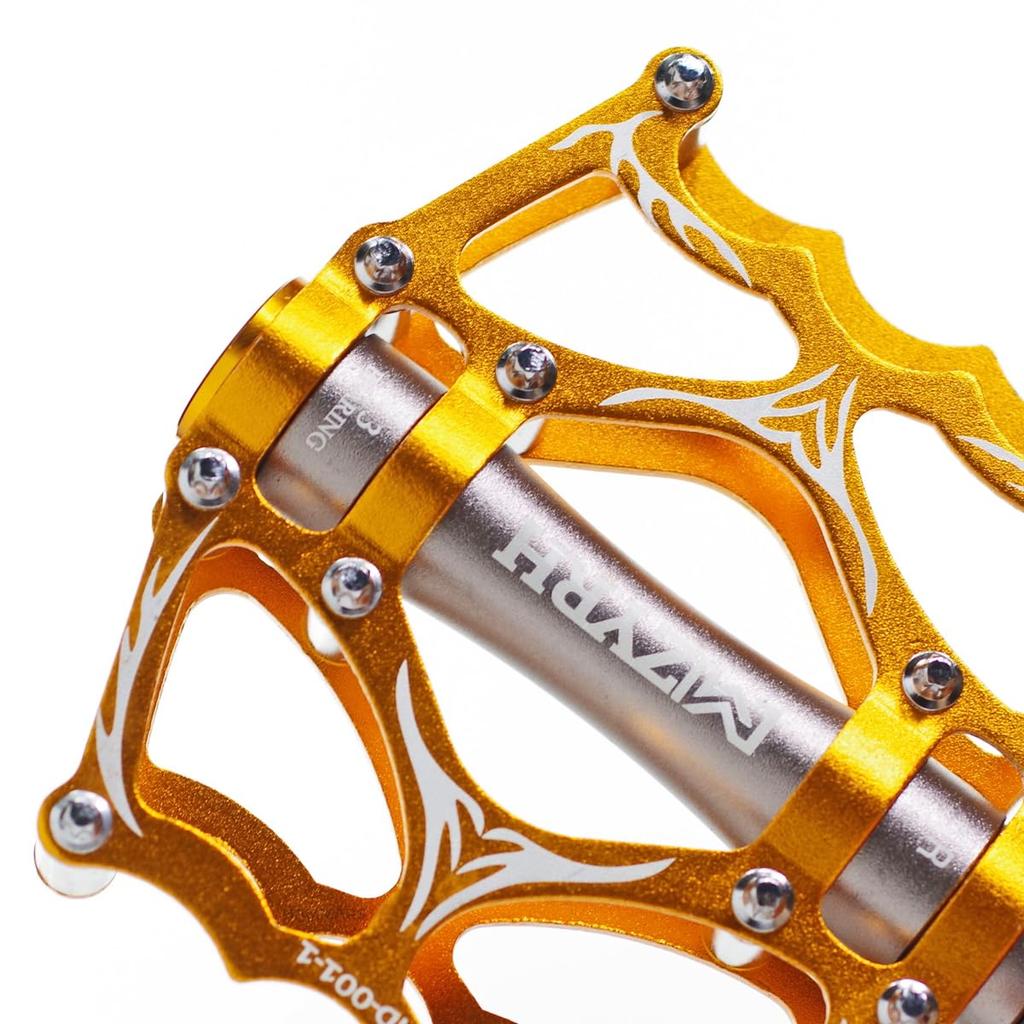 Aluminum Pedals and Right with 3 Bearings and Chromoly Pedal Axles for Road Mountain Cross City BMX Folding and (Left Set) Built-in Bicycles Bikes,