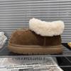 2024 утолщенные теплые и морозостойкие пушистые ботинки зимние ботинки на толстой подошве меховые интегрированные флиса короткие туфли модные на выход универсальные