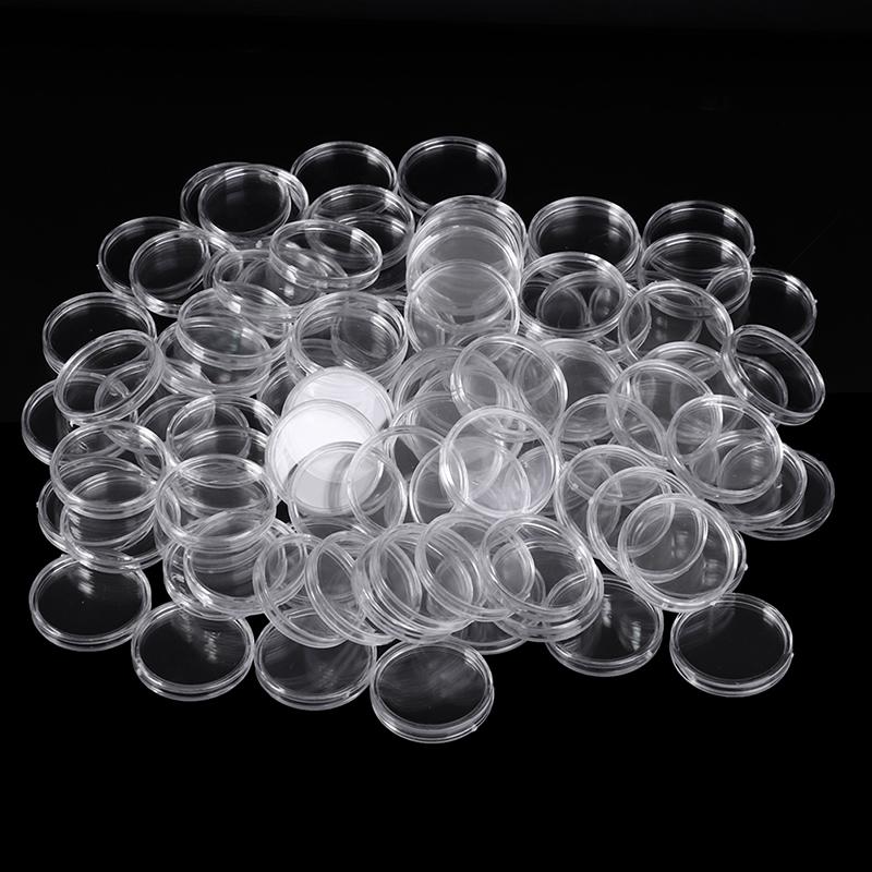 100Pcs 27Mm Coin Holder Capsule Storage Case Display Box Round Display Cases