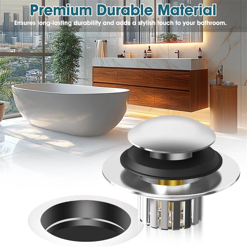 1 шт. заглушка для слива ванны, выдвижной ловушка для волос для слива ванны, заглушка для слива ванны и крышка для сливного отверстия 1,45–1,8 дюйма, заменяет подъемно-поворотный механизм