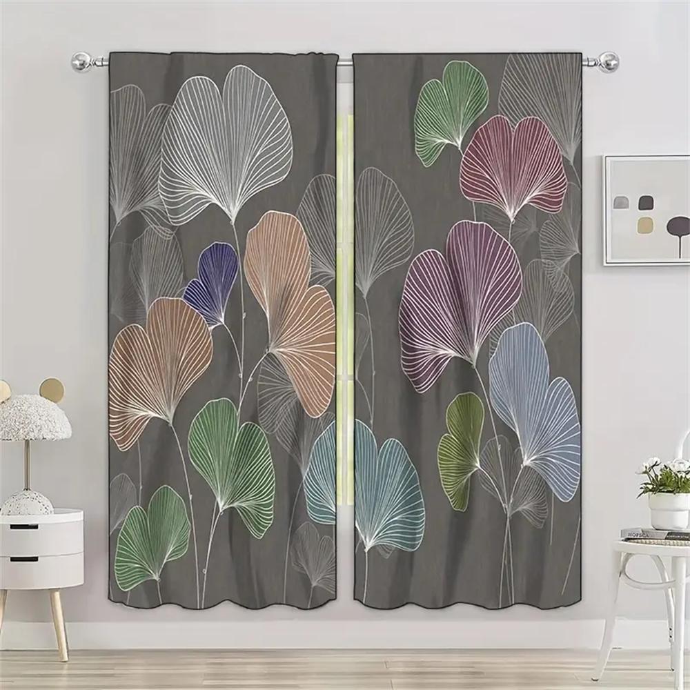 Изготовленные на заказ дешевые 2-панельные цветочные нарисованные художественные работы, напечатанные оконные шторы для гостиной, шторы на окна, спальни, домашнего декора, двери