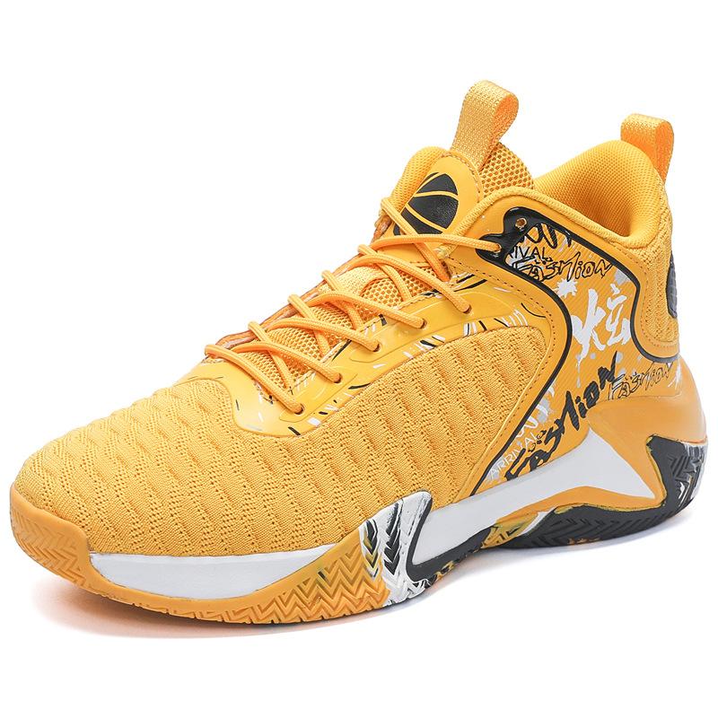 Basketball shoes, fly-woven sports and leisure shoes, large size, breathable mesh, shock-absorbing, non-slip and wear-resistant sneakers