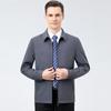 New Autumn Mulberry Silk Lapel Jacket for Middle-aged Men and Dads, Cadre Business Casual Large Size Jacket