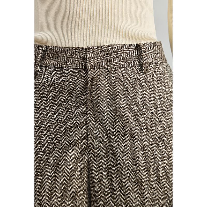 LILY High Waist Commuter Bending Knife Pants Western Pants Female