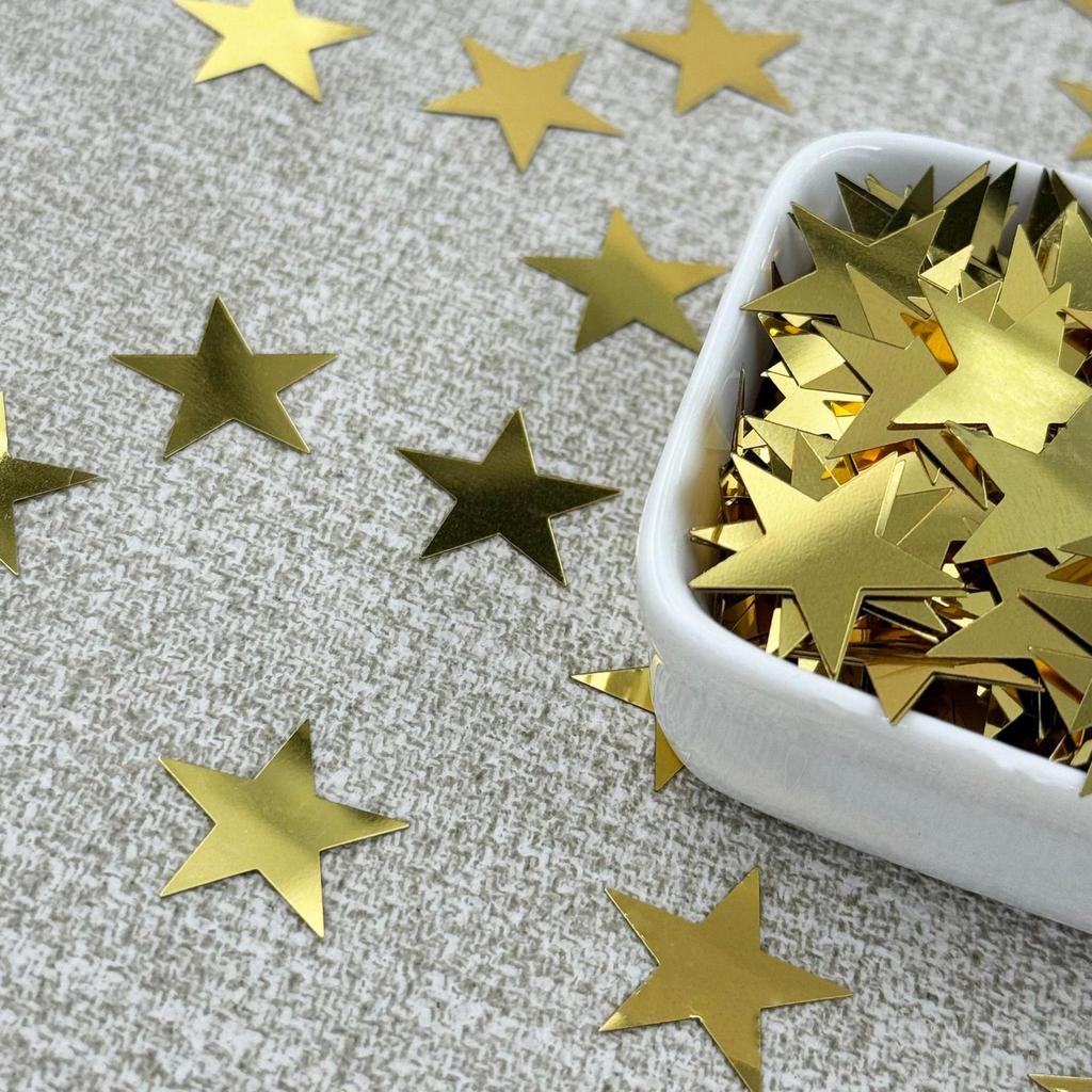 Золотые звезды из ПЭТ-блесток 10-25 мм для DIY-украшений и аксессуаров для одежды