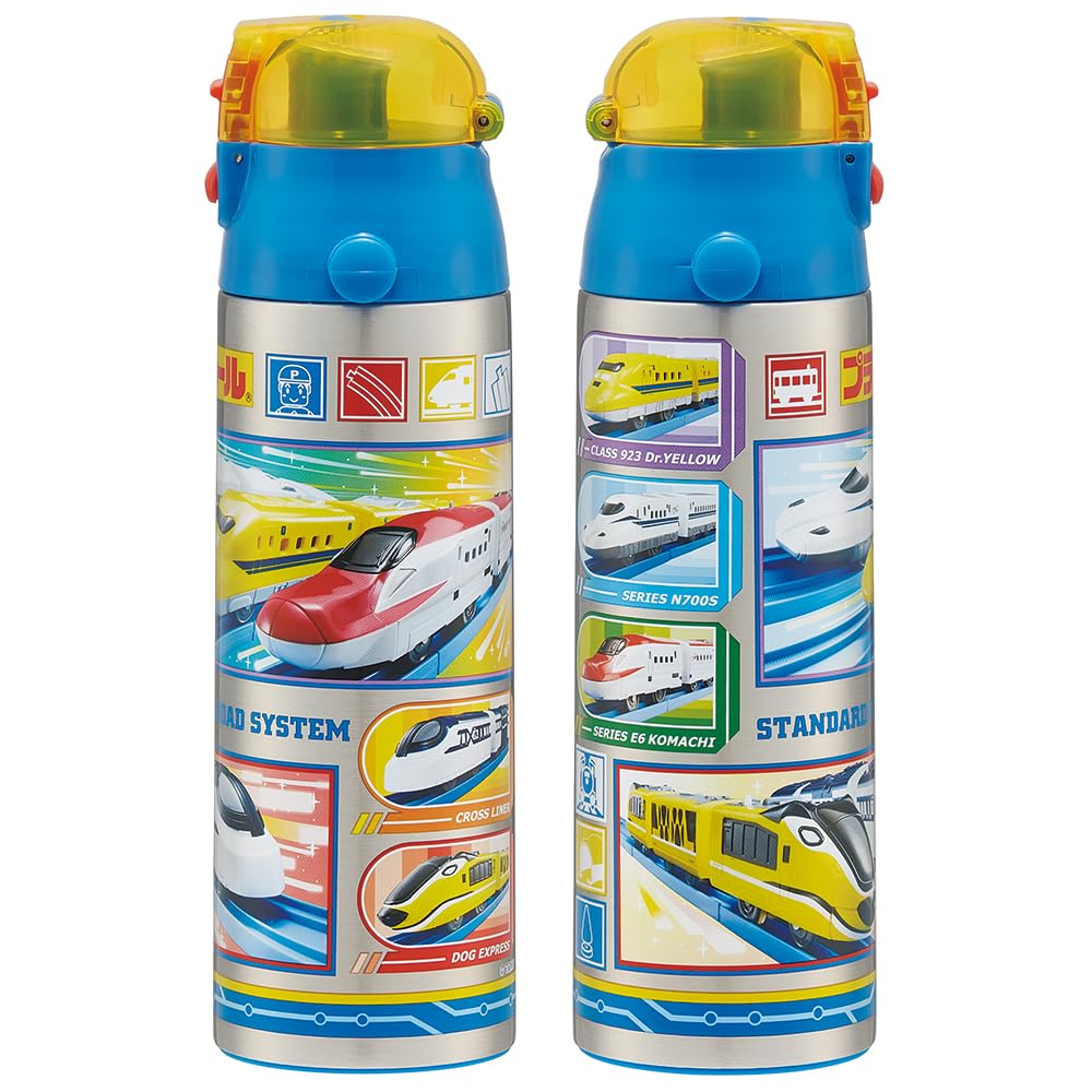 Skater Бутылка для воды из нержавеющей стали для питья 580 мл Plarail 24, легкая, для мальчиков, прохладная, спортивная, для детей, для воды