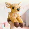 25CM Reindeer Plush Toy Soft Stuffed Animal Laying Down Pose Giraffe Plushies Birthday Xmas Gift for Kids