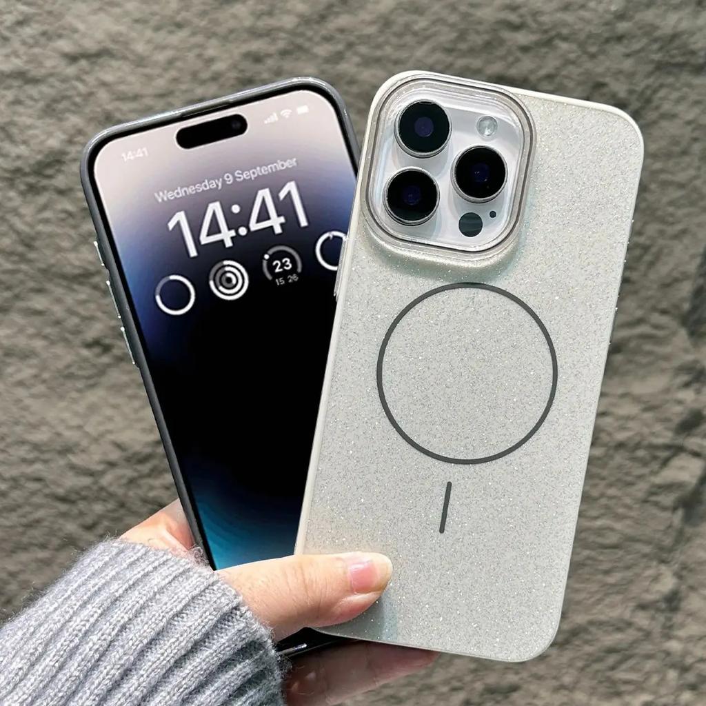 For Magsafe Glitter Bling Phone Case For iPhone 16 15 14 13 12 11 Pro Max Plus Magnetic Wireless Charging Fashion Candy Cover