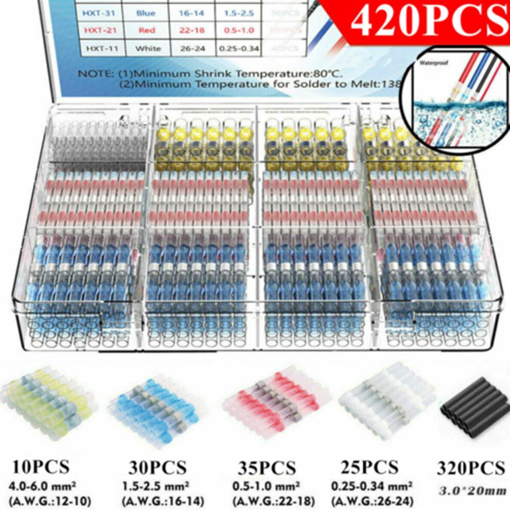 Heat Shrink Wiring Kit Electric Butt Parts Replacement Sets Solder 420Pcs Accessories Attachment Spare Terminal