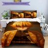 3pcs Nezuko Demon Slayer Agatsuma Zenitsu pattern bedding set duvet cover set includes duvet cover &pillowcases,perfect all season bedroom decoration&
