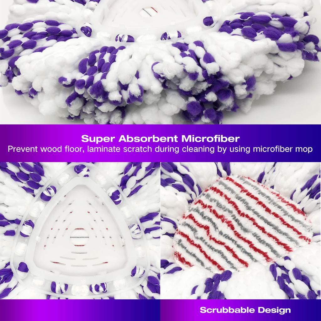 3/6 штук Сменная насадка для швабры, совместимая с Vileda Easy Wring Spin Mop, для сменных насадок из микрофибры O-Cedar