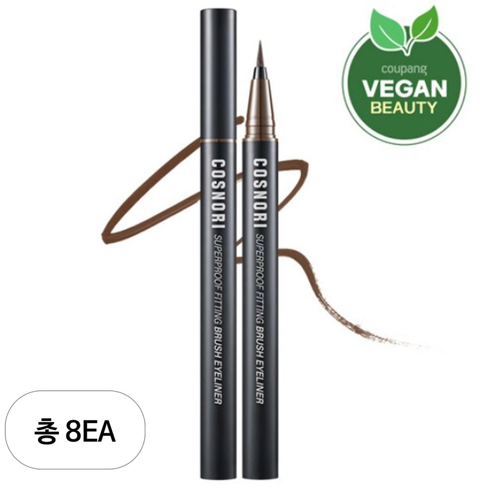 Cosnori Подводка для глаз Super Proof Fitting Brush Eyeliner 0,6 г, 03 Коричневый, 8 шт.
