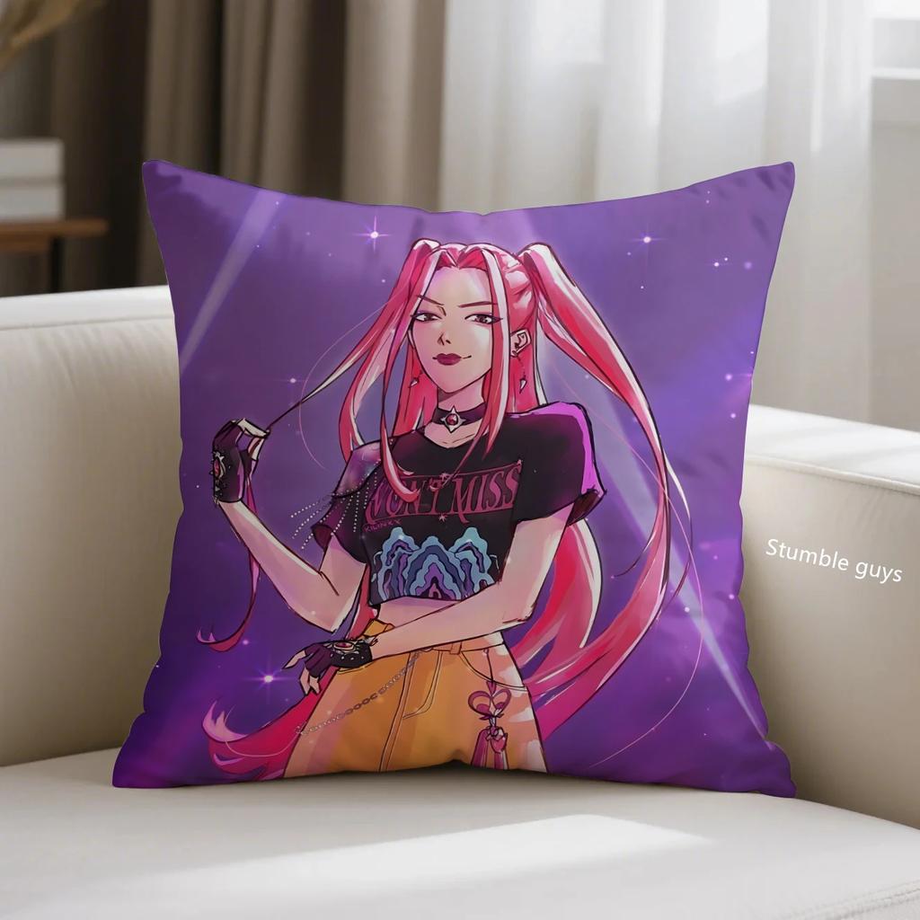 Demon Hunters Anime Sofa Pillowcase Kpop Cushion Cover Home Decor