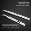 1pc Industrial Tweezers Electronic Anti-static Stainless Steel Tweezer Precision Curved Straight Tweezers Home Repair Hand Tool