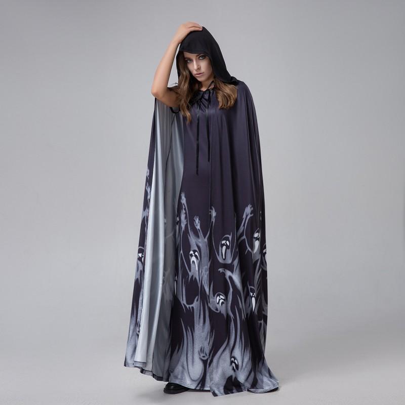 Halloween Cosplay Dress Pink Skull Vampire Print Role Play Costume Women