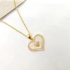 Love Necklace Women'S Light Luxury Simple Copper Micro-Inlaid Zircon Pendant Exquisite Collarbone Chain