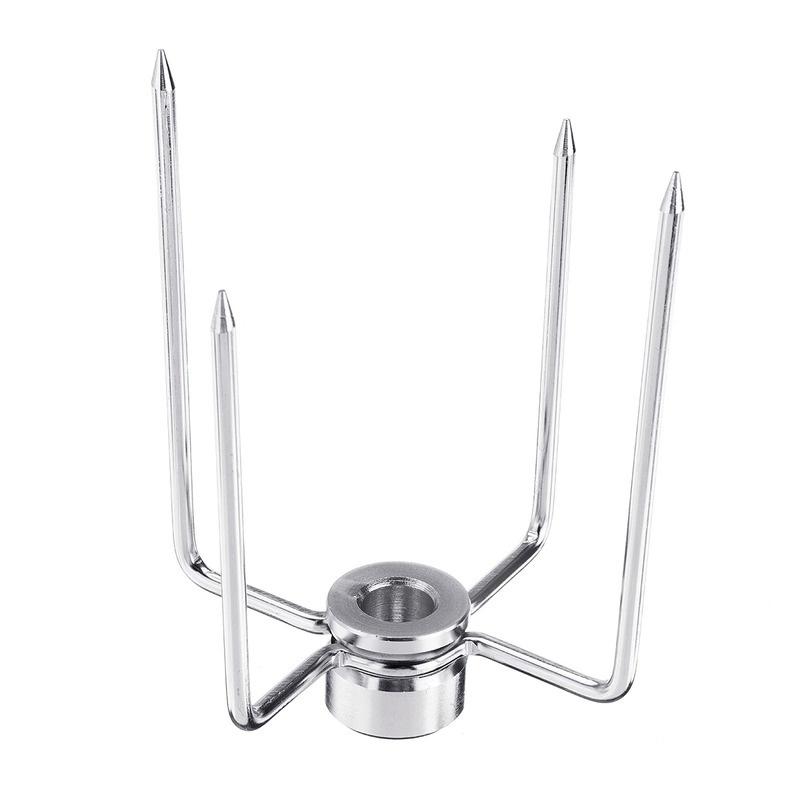 1set Stainless Steel Rotisserie Meat Forks Clamp Grill Meatpicks Barbecue Skewer With Locking Screw Quick Adjustments BBQ Tools