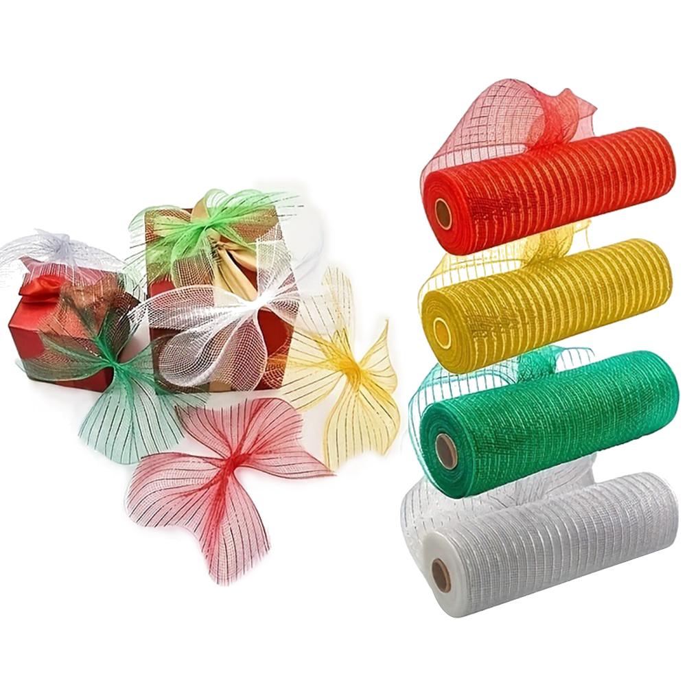 10 Yards Mesh Ribbon for Wreaths Decorative Mesh Ribbons DIY Mesh Ribbon for Christmas Halloween Decor