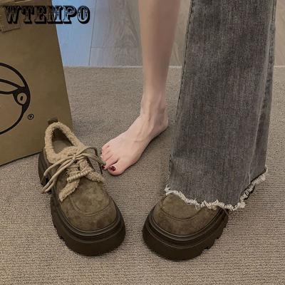 Женские туфли из натуральной кожи в британском стиле, универсальные, зимние, в стиле ретро, на толстой подошве, с толстым каблуком