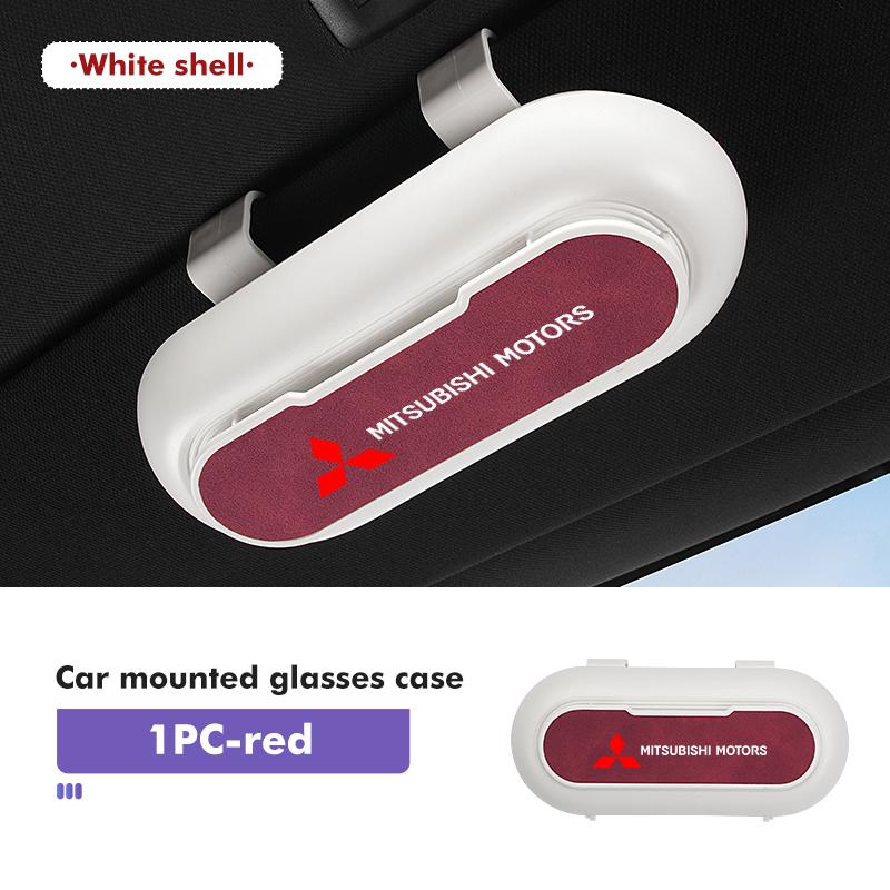 For Mitsubishi Car Logo Suede Mounted Sun Visor Glasses Case Sunglasses Organizer Box Outlander Pajero Sport Lancer EX ASX L200