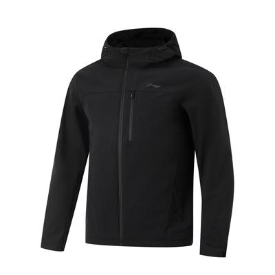 Li Ning Sports Lifestyle Series Повседневная теплая водонепроницаемая износостойкая ветровка для мужчин Верхняя одежда черного цвета AWBU065-1