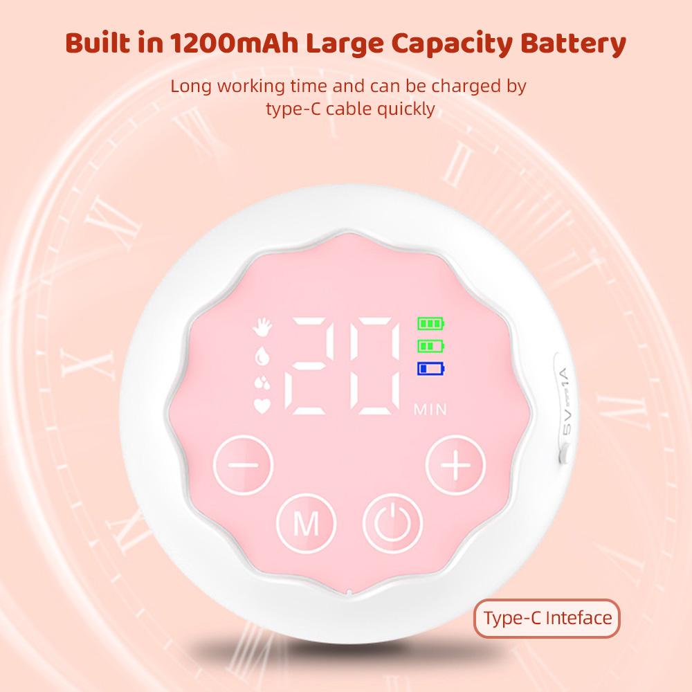 Переносной молокоотсос Электрический молокоотсос без помощи рук для грудного вскармливания 4 режима 12 Низкий уровень всасывания